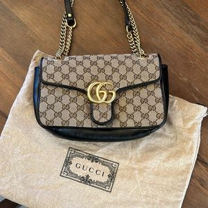 Gucci GG Canvas GG Marmont Small Flap Shoulder Bag